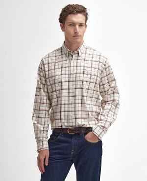 Barbour Pelton Regular Long-sleeved Shirt Hvide | BABO87911