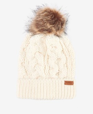 Barbour Penshaw Cable-knit Beanie Beige | BABO90033