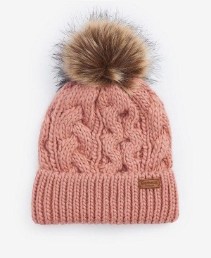 Barbour Penshaw Cable-knit Beanie Bordeaux | BABO90038