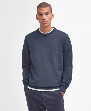 Barbour Pima Cotton Crew Neck Mørkeblå | BABO88589