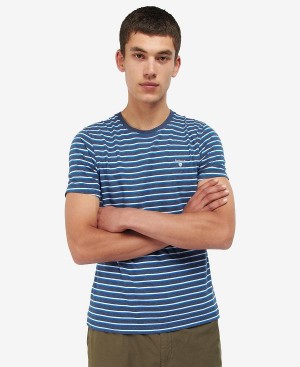 Barbour Ponte Striped T-shirt Grå | BABO88375