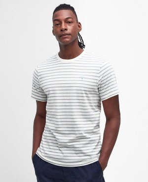 Barbour Ponte Striped T-shirt Hvide | BABO88365