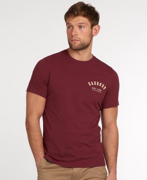 Barbour Preppy T-shirt Bordeaux | BABO88273