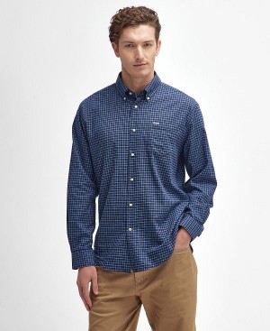 Barbour Preston Regular Long-sleeved Shirt Mørkeblå | BABO87910