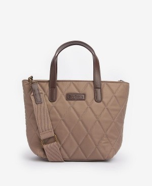 Barbour Quilted Mini Tote Bag Brune | BABO89980