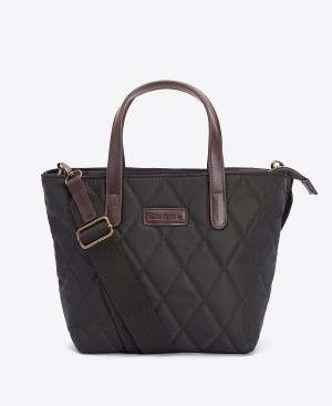 Barbour Quilted Mini Tote Bag Olivengrøn | BABO89981