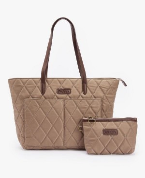 Barbour Quilted Tote Bag Brune | BABO89978