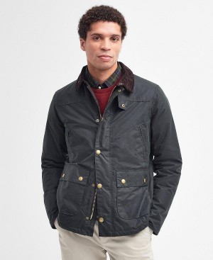 Barbour Reelin Wax Jacket Sort | BABO87239