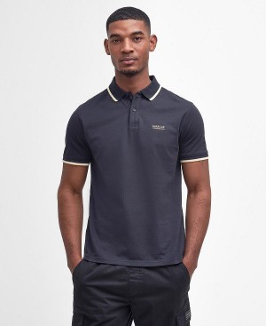 Barbour Rider Tipped Short-sleeved Polo Shirt Mørkeblå | BABO88196