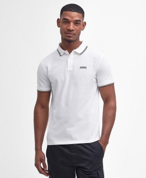 Barbour Rider Tipped Short-sleeved Polo Shirt Hvide | BABO88215