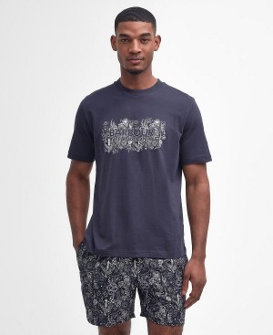 Barbour Ridley Graphic T-shirt Mørkeblå | BABO88337