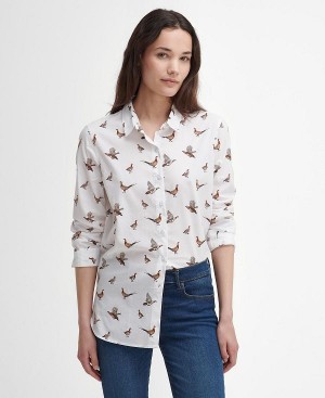 Barbour Safari Relaxed Long-sleeved Shirt Hvide | BABO89506