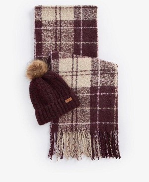 Barbour Saltburn Beanie & Tartan Scarf Gift Set Flerfarvede | BABO90091