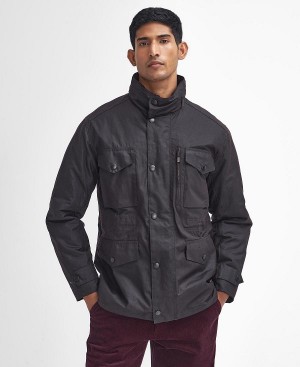 Barbour Sapper Waxed Jacket Sort | BABO87233