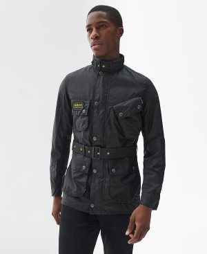 Barbour Slim International Wax Jacket Sort | BABO87174