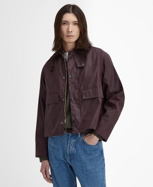 Barbour Spey Slim Waxed Jacket Bordeaux | BABO87280