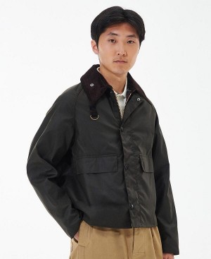 Barbour Spey Slim Waxed Jacket Olivengrøn | BABO87281