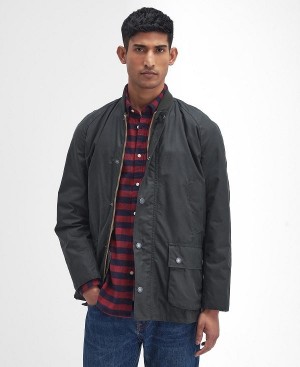 Barbour Sports Neck Ashby Waxed Jacket Sort | BABO87220