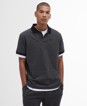 Barbour Sports Polo Mix Shirt Sort | BABO88052