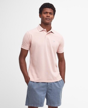 Barbour Sports Polo Shirt Lyserød Hvide | BABO88160