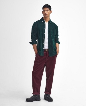 Barbour Stretch Cord Relaxed Trousers Bordeaux | BABO88808