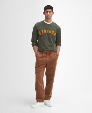 Barbour Stretch Cord Relaxed Trousers Gul | BABO88831