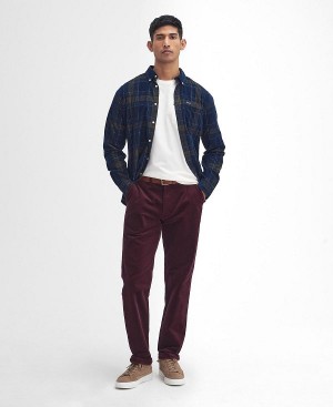 Barbour Stretch Cord Tailored Trousers Bordeaux | BABO88806