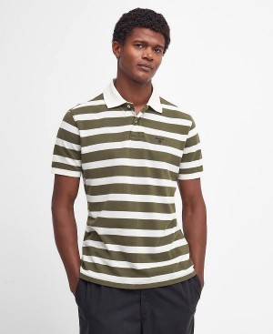 Barbour Striped Sports Polo Shirt Sort | BABO88104