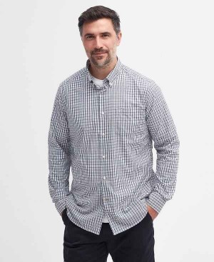 Barbour Teesdale Tailored Long-sleeved Shirt Mørkeblå | BABO87724