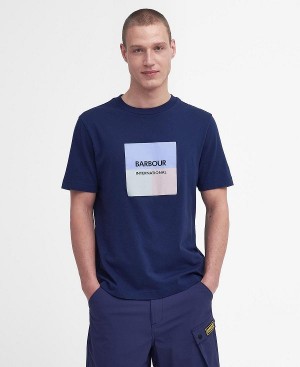 Barbour Triptych Graphic T-shirt Mørkeblå | BABO88328