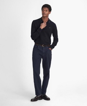 Barbour Washed Stretch Regular Trousers Mørkeblå | BABO88820