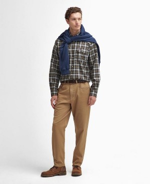 Barbour Washed Stretch Regular Trousers Brune | BABO88835