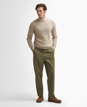 Barbour Washed Stretch Relaxed Trousers Grøn | BABO88837