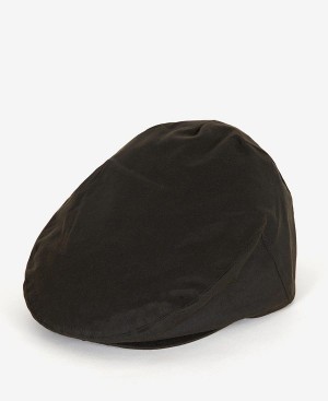 Barbour Wax Flat Cap Olivengrøn | BABO89014