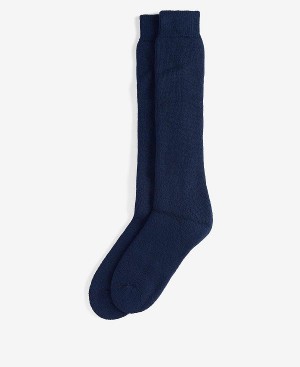 Barbour Wellington Knee Socks Mørkeblå | BABO89140