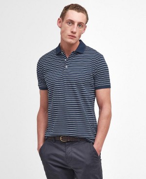 Barbour Westgate Striped Short-sleeved Polo Shirt Mørkeblå | BABO88171