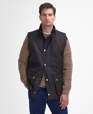 Barbour Westmorland Wax Gilet Sort | BABO87279