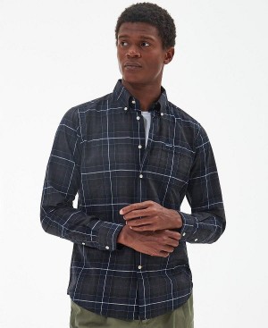 Barbour Wetheram Tailored Fit Shirt Sort | BABO87846