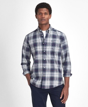 Barbour Wetheram Tailored Long-sleeved Shirt Blå | BABO87845