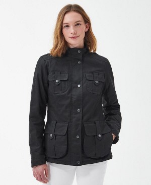 Barbour Winter Defence Wax Jacket Sort | BABO89230