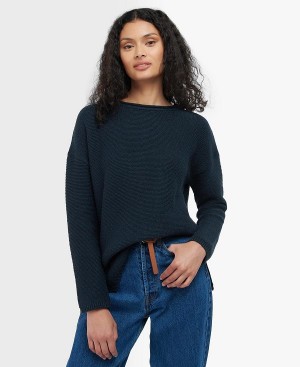 Barbour Winter Mariner Crew Neck Jumper Mørkeblå | BABO89661