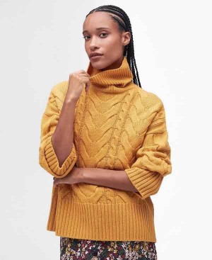 Barbour Woodlane Knitted Jumper Guld | BABO89669