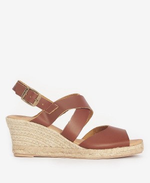 Barbour Yolanda Espadrille Wedges Brune | BABO89900