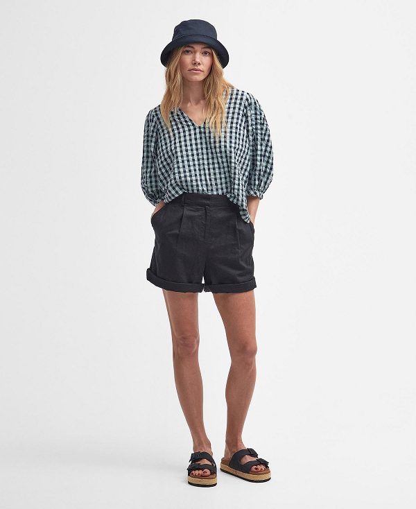 Barbour Abigail Gingham Blouse Blå | BABO89496