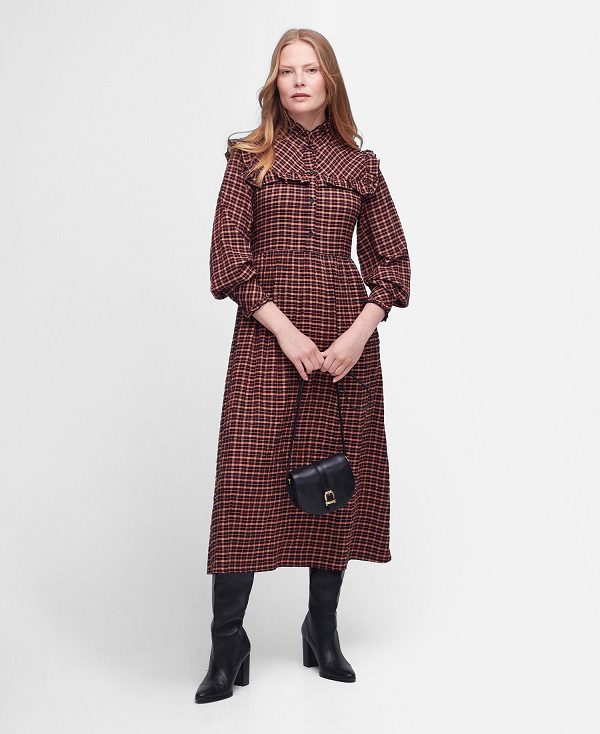 Barbour Adela Midi Dress Flerfarvede | BABO89605