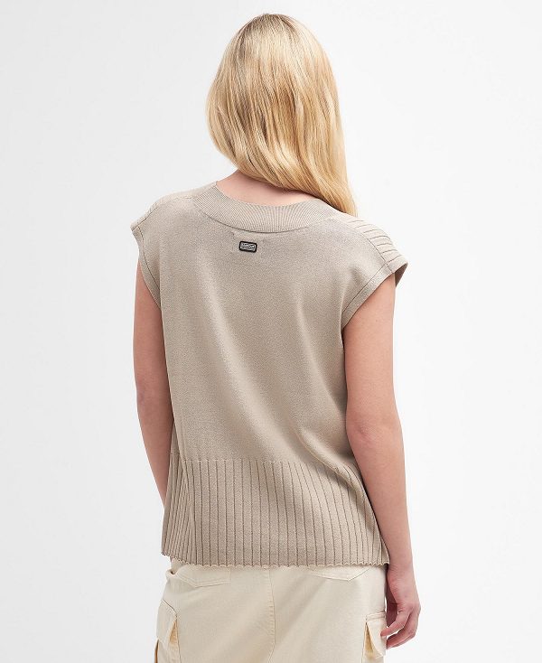 Barbour Alicia Sweater Vest Beige | BABO89702