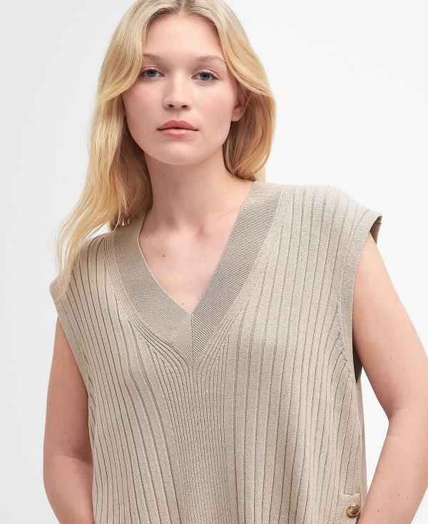 Barbour Alicia Sweater Vest Beige | BABO89702