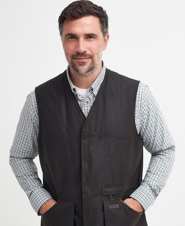 Barbour Alwinton Waxed Gilet Olivengrøn | BABO87545