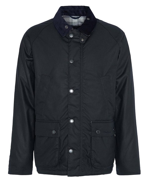 Barbour Ambleside Waxed Jacket Mørkeblå Blå Grå | BABO87284