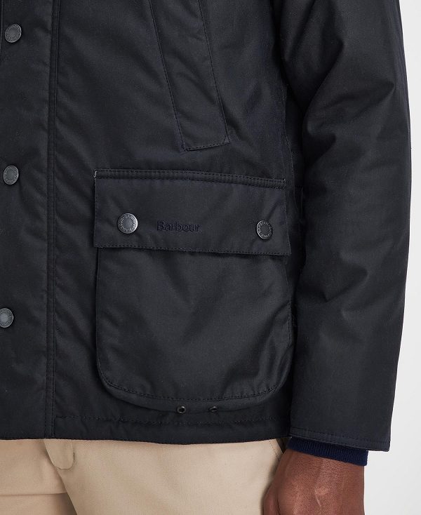 Barbour Ambleside Waxed Jacket Mørkeblå Blå Grå | BABO87284